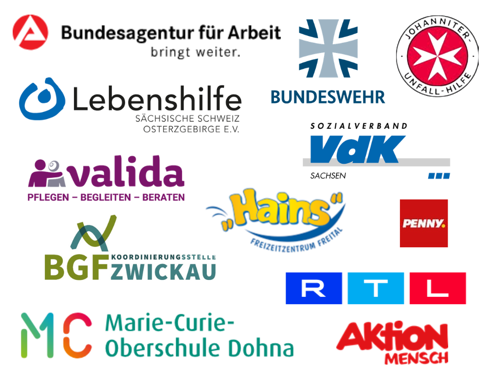 Logos von Kooperationspartner, die Lachyoga bei mir gebucht haben